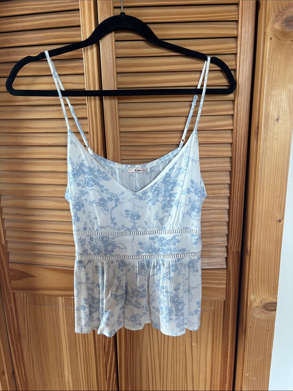 miami Light Blue Floral Peplum Camisole